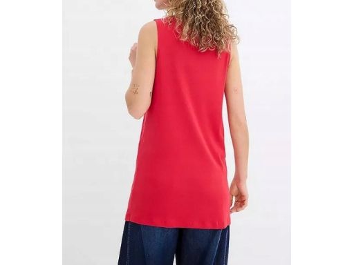 B.P.C długi czerwony top z kwadratowym dekoltem r.36/38