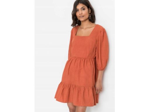 B.P.C sukienka miedziana falbanki r.44