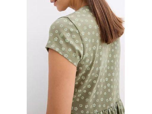 B.P.C sukienka dresowa zielona w drobne kwiatuszki ^40/42