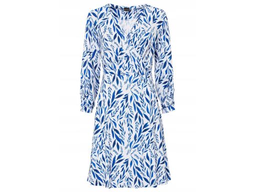 B.P.C sukienka biała w granatowy wzór ^42