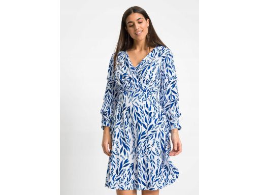 B.P.C sukienka biała w granatowy wzór ^42