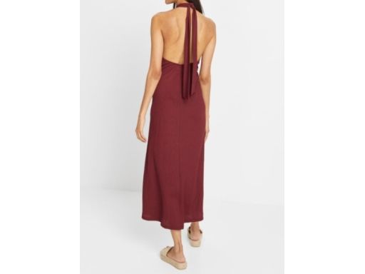 B.P.C maxi sukienka wiązana na szyi bordowa 44/46.