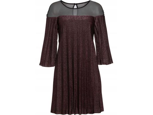 B.P.C sukienka efekt brokatu plisowana r.32/34