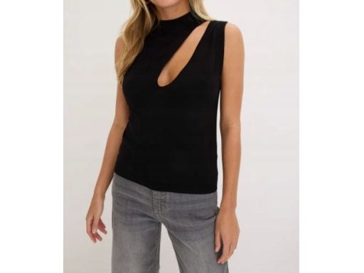 B.P.C czarny top z modnym wycięciem r.40/42