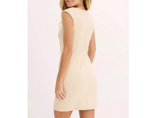 B.P.C piaskowa sukienka ze złotymi guzikami r.44/46