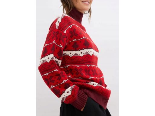 B.P.C sweter świąteczny bożonarodzeniowy z golfem r.44/46