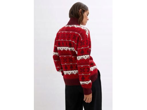 B.P.C sweter świąteczny bożonarodzeniowy z golfem r.44/46