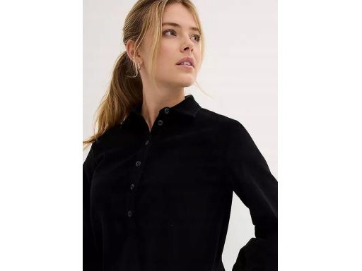 B.P.C sztruksowa sukienka czarna z kołnierzykiem 38.