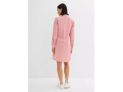 B.P.C sukienka koszulowa biało-czerwona bawełniana w paseczki 42.