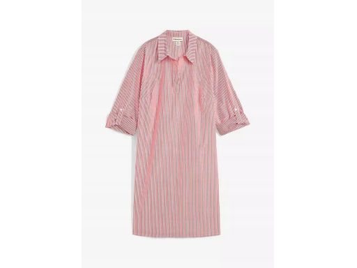 B.P.C sukienka koszulowa biało-czerwona bawełniana w paseczki 42.