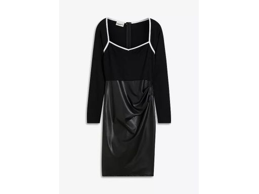 B.P.C czarna sukienka z eko skórą r.36/38