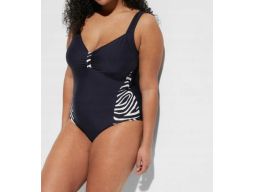 B.P.C kostium jednoczęściowy czarny wzór zebry 48.