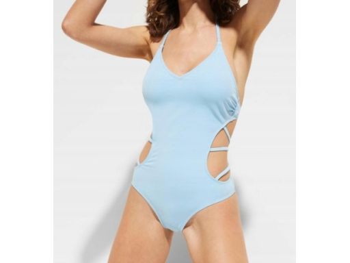 B.P.C kostium kąpielowy monokini niebieski z ozdobnymi paskami 40.