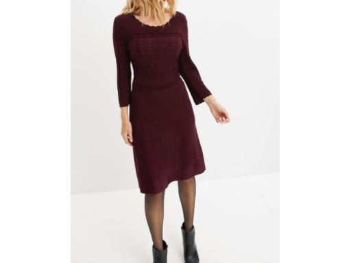 B.P.C sukienka dzianinowa ażurowa fiolet r.36/38