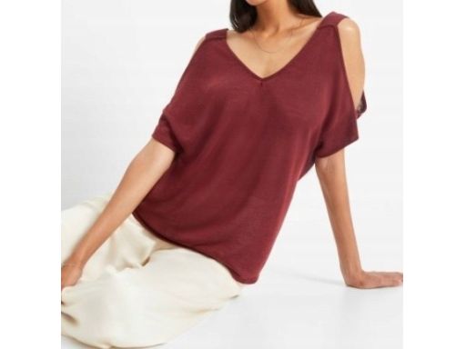 B.P.C bluzka bordowa odkryte ramiona r.36/38