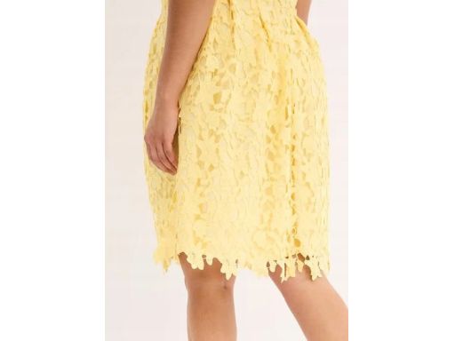 B.P.C koronkowa sukienka żółta ^38