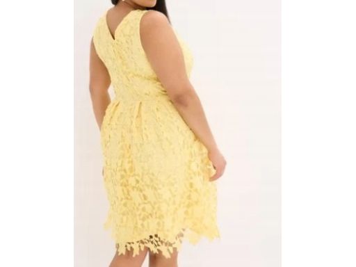 B.P.C koronkowa sukienka żółta ^38