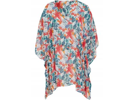 B.P.C szyfonowa tunika plażowa kolorowa w kwiaty ^48/50
