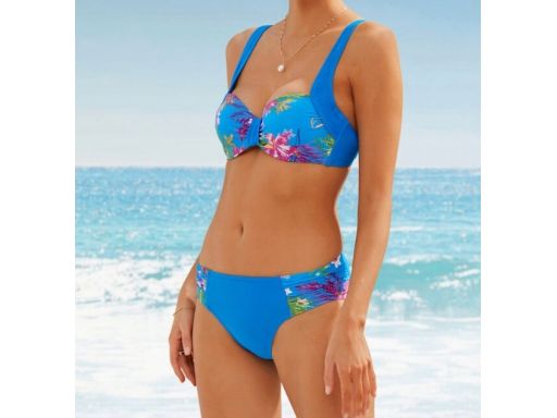 B.P.C bikini na fiszbinach niebieskie w kwiaty 36 (70C).