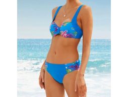 B.P.C bikini na fiszbinach niebieskie w kwiaty 36 (70C).