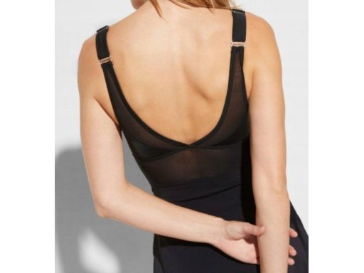 B.P.C czarna sukienka kąpielowa shape siateczka 46.