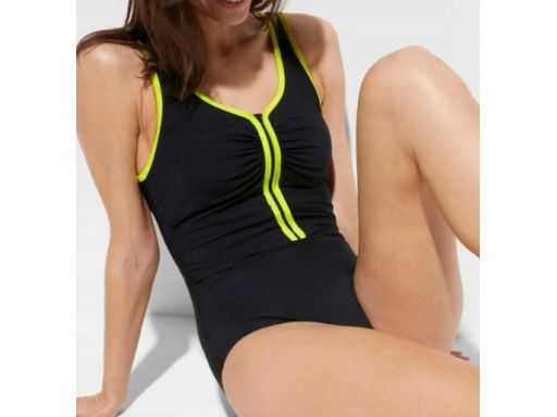 B.P.C kostium jednoczęściowy czarny z neonowym wykończeniem r.54