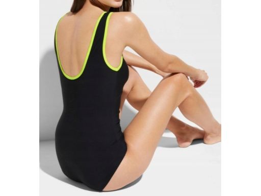 B.P.C kostium jednoczęściowy czarny z neonowym wykończeniem r.54