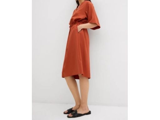 B.P.C brązowa sukienka midi wiskozowa 48.