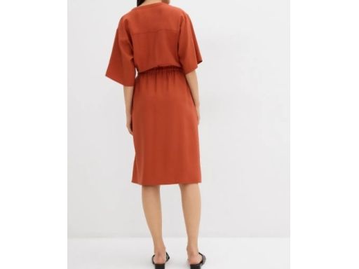 B.P.C brązowa sukienka midi wiskozowa 48.