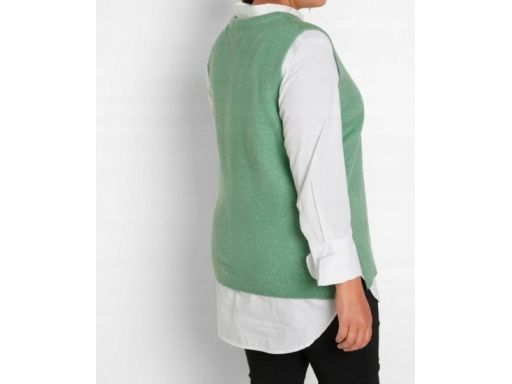 B.P.C kamizelka dzianinowa zielone sweter bez rękawów ^36/38