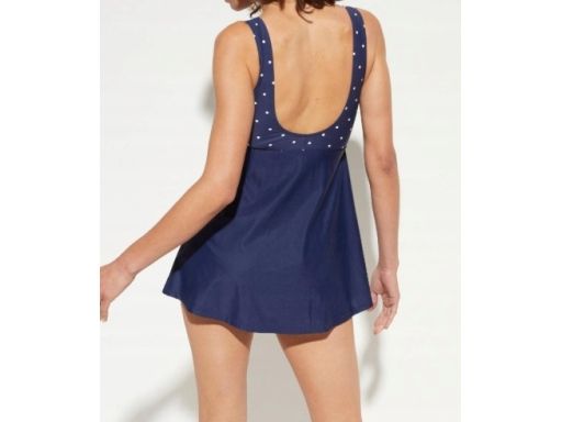 B.P.C sukienka kąpielowa granatowa w grochy r.48