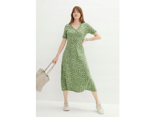 B.P.C sukienka midi w cętki z krótkim rękawem 36/38.