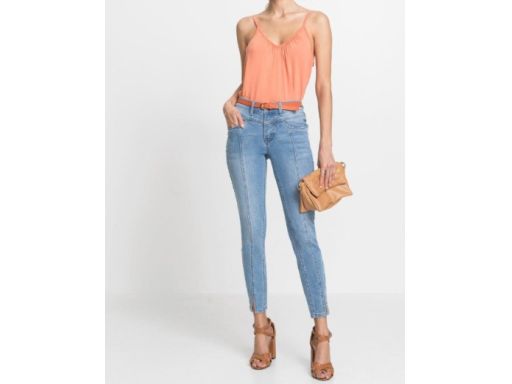 B.P.C top brzoskwiniowy cienkie ramiączka 40/42 .