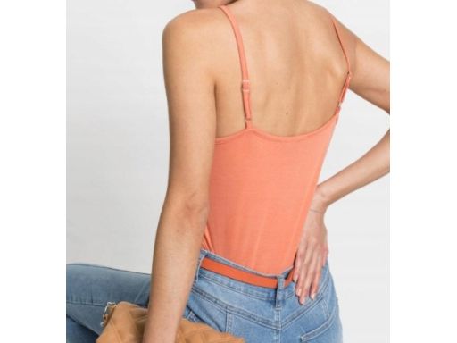 B.P.C top brzoskwiniowy cienkie ramiączka 40/42 .