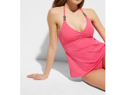 B.P.C tankini różowe z metalową aplikacją r.40