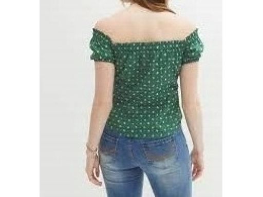 B.P.C zielona bluzka carmen z nadrukiem r.48
