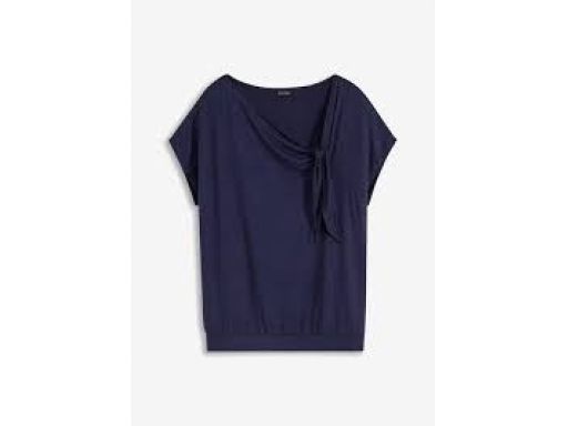 B.P.C t-shirt granatowy z wywinięciem w dekolcie ^40/42