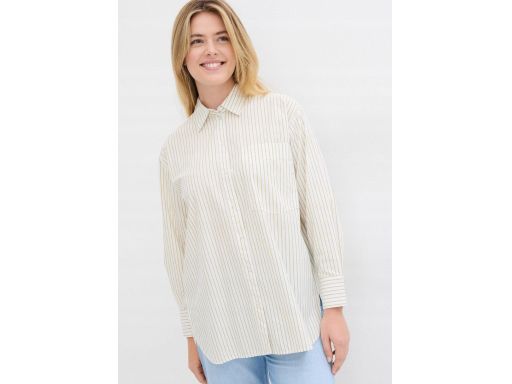 B.P.C koszula śmietankowa w oliwkowe paseczki 36.