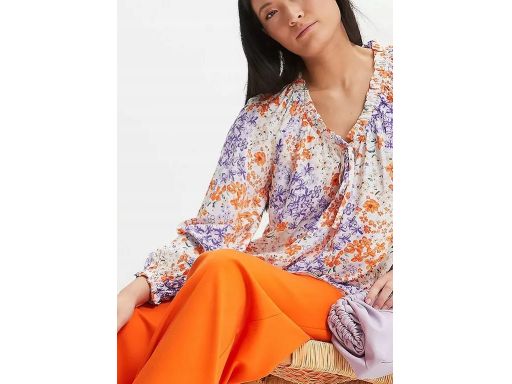 B.P.C bluzka koszulowa w kwiaty z wiskozy kolorowa 44.