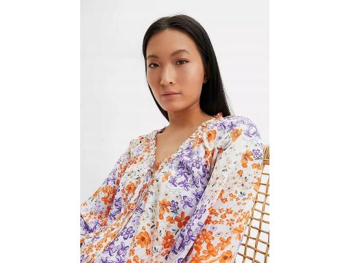 B.P.C bluzka koszulowa w kwiaty z wiskozy kolorowa 44.