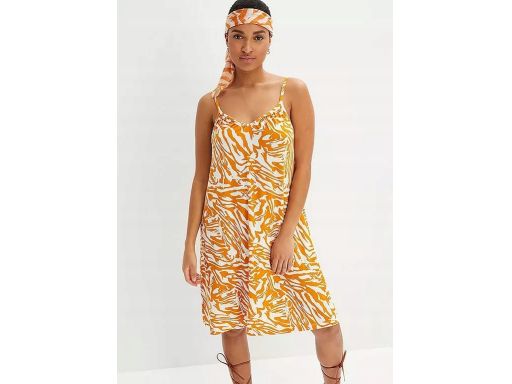 B.P.C sukienka midi na ramiączka z wiskozy 52/54.