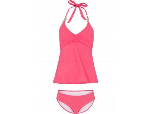 B.P.C tankini różowe z metalową aplikacją r.38