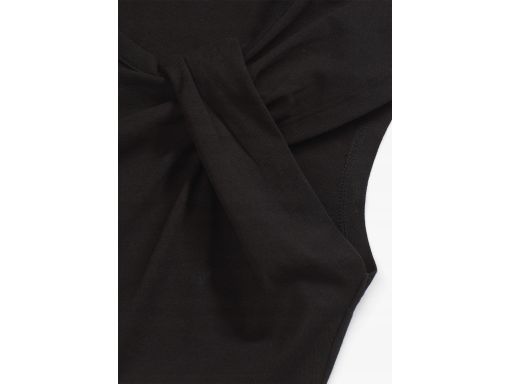 B.P.C bluzka czarna bawełniana z dekoracyjnym przewiązaniem ^48/50