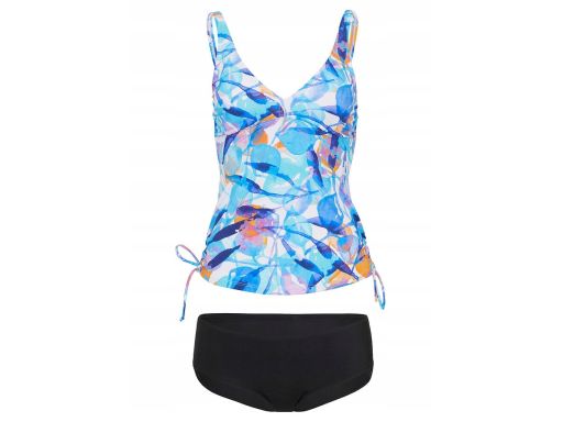 B.P.C tankini wielokolorowe we wzory z czarnymi figami r.44