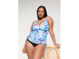 B.P.C tankini wielokolorowe we wzory z czarnymi figami r.44