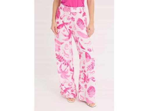 B.P.C spodnie proste krepowane we wzory r.40