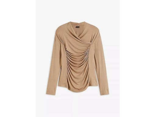 B.P.C beżowa bluzka z wiskozy z marszczeniem ^40/42