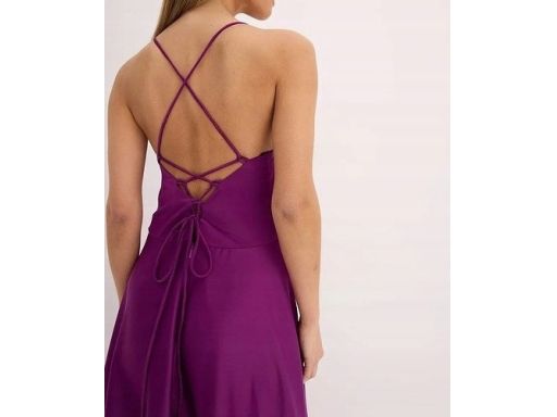 B.P.C sukienka wieczorowa długa fioletowa satyna ^46
