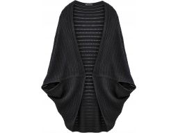 B.P.C ponczo czarne oversize ażurowe ^UNIWERSALNE