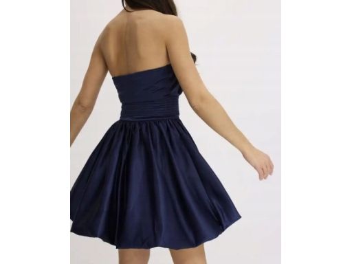 B.P.C sukienka granatowa balonowa efektowna r.44